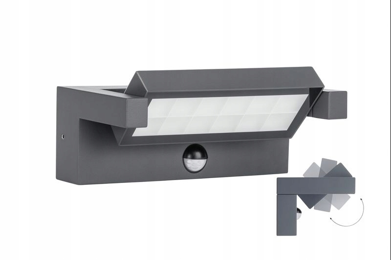 Su-ma Led nástenné svietidlo 21W Snímač pohybu IP65 Sivý hliníkový korpus