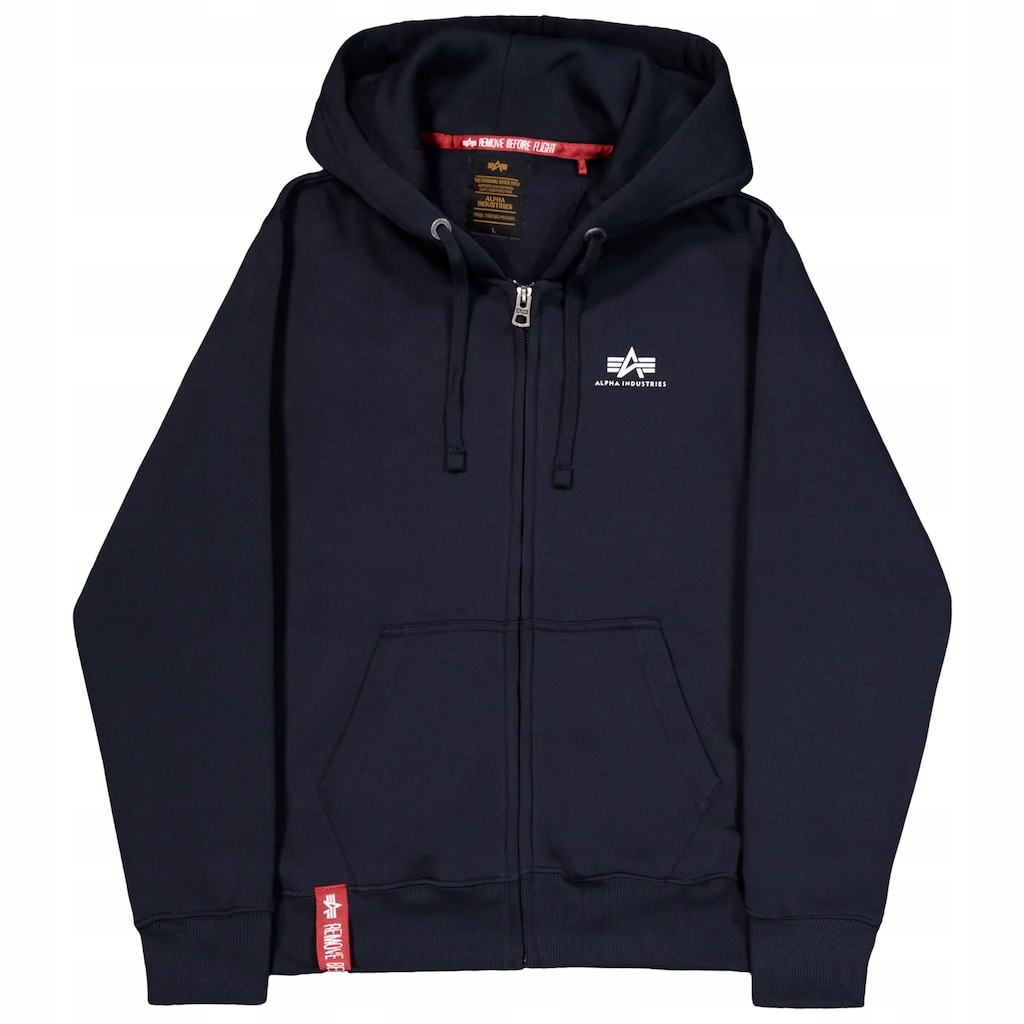 Mikina Alpha Industries Basic Zip Hoody Small Logo Replica Blue S
