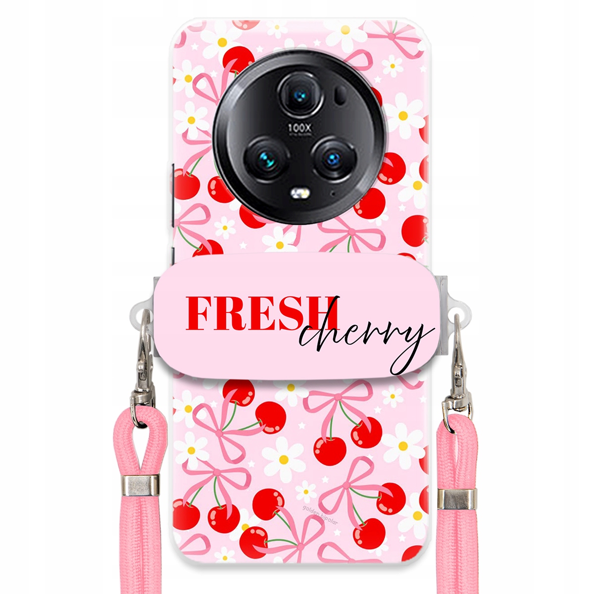 Puzdro pre Huawei Honor Magic 5 Pro Case Držiak na šnúrku Ružový Fresh Cherry