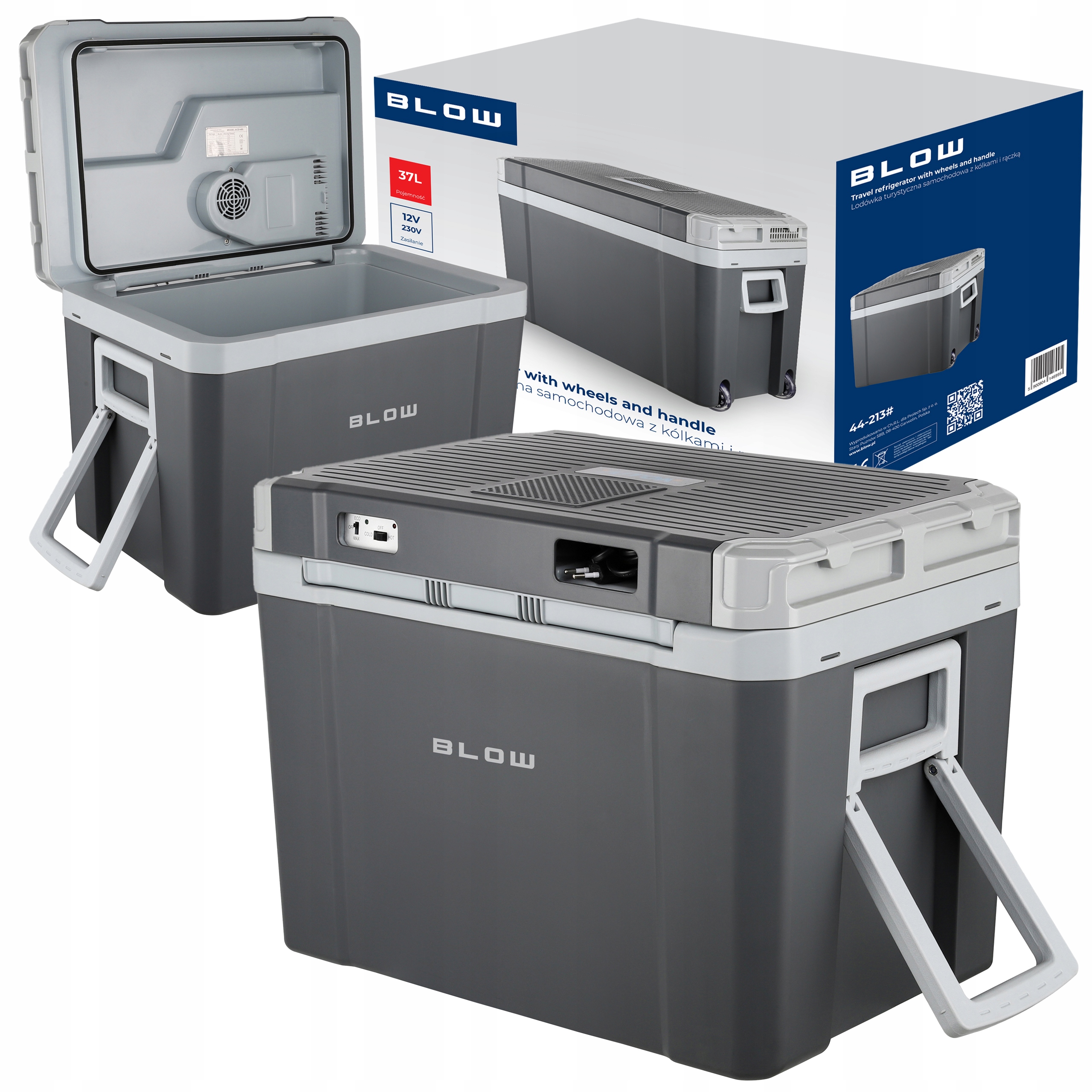 Turistická Chladnička Přenosná Automobilová 12V 230V Na Kolečkách, Držák 37L