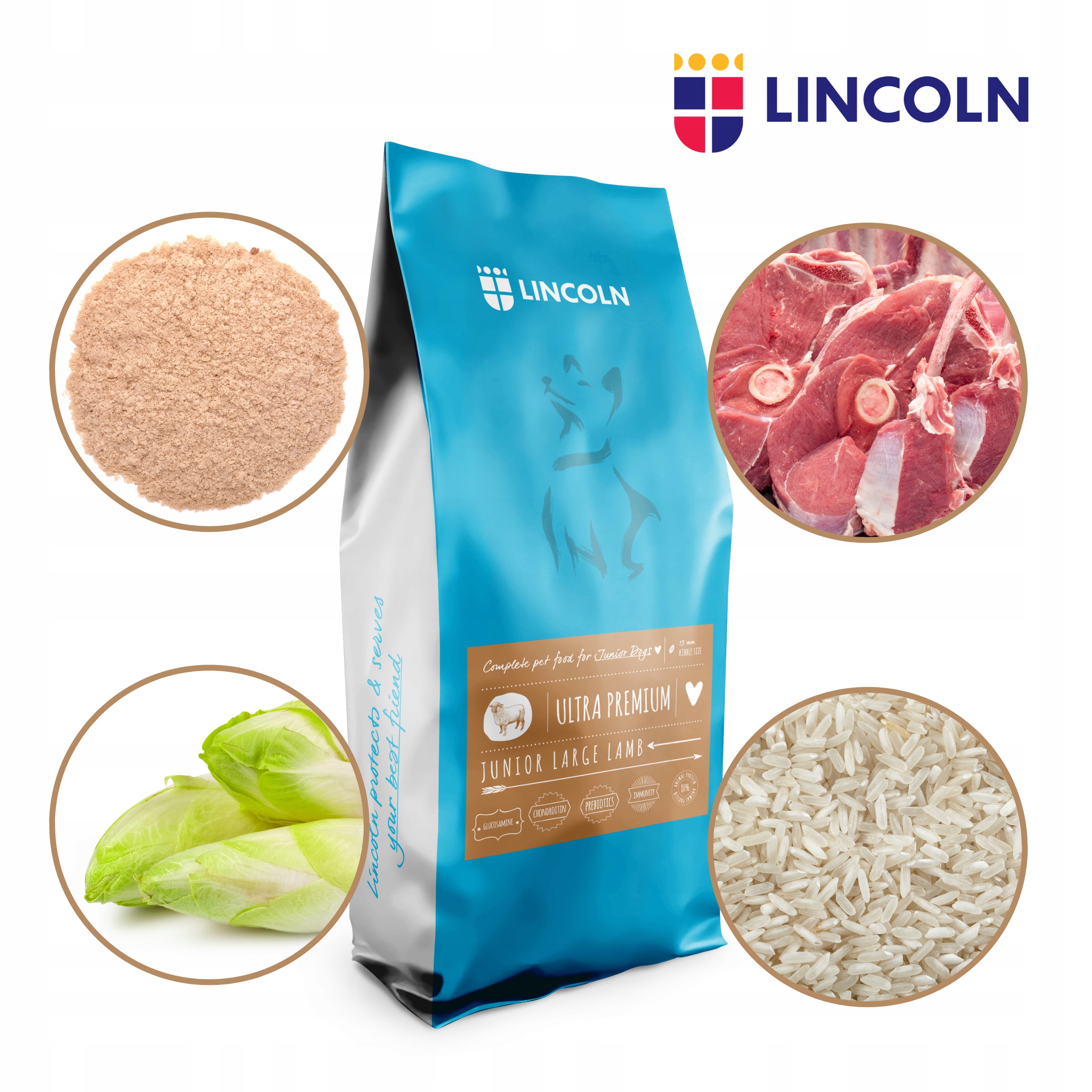 Levně Lincoln Jehněčí Junior 12KG Ovčák Labrador Husky Beagle Amstaff