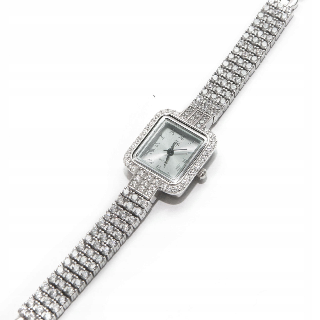 Hodinky ruka náramek se zirkony stříbro 925 elegantní lesklý blink