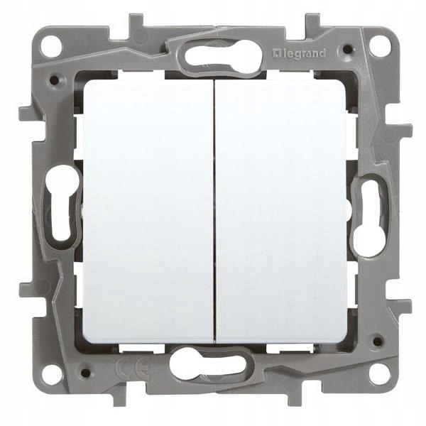 Włącznik podwójny Legrand Niloe 764505 biały