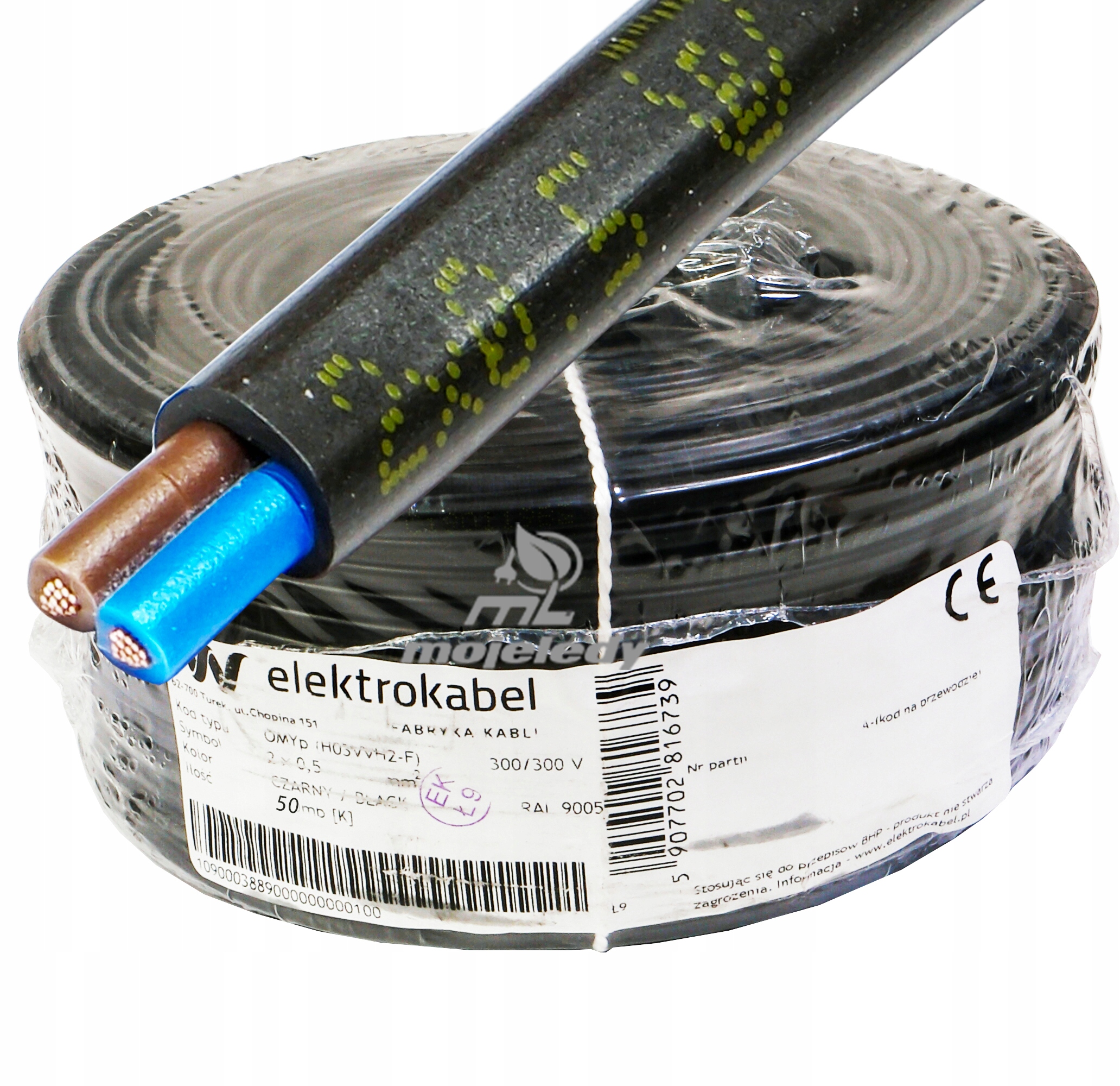 kabel OMYp 2x0,5mm 300/300V lanko Cu měděné ploché 50 m