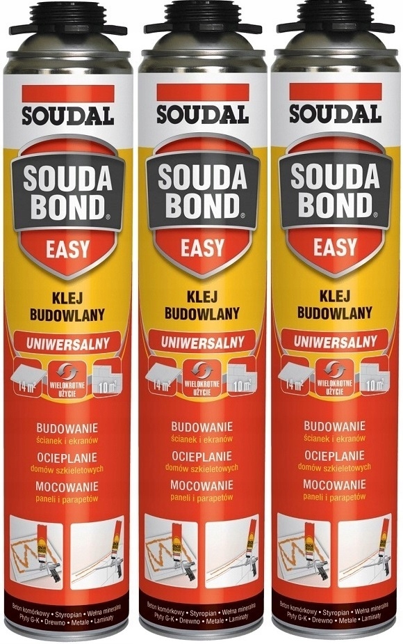3 ks Soudal univerzální stavební lepidlo Soudabond Easy 750 ml