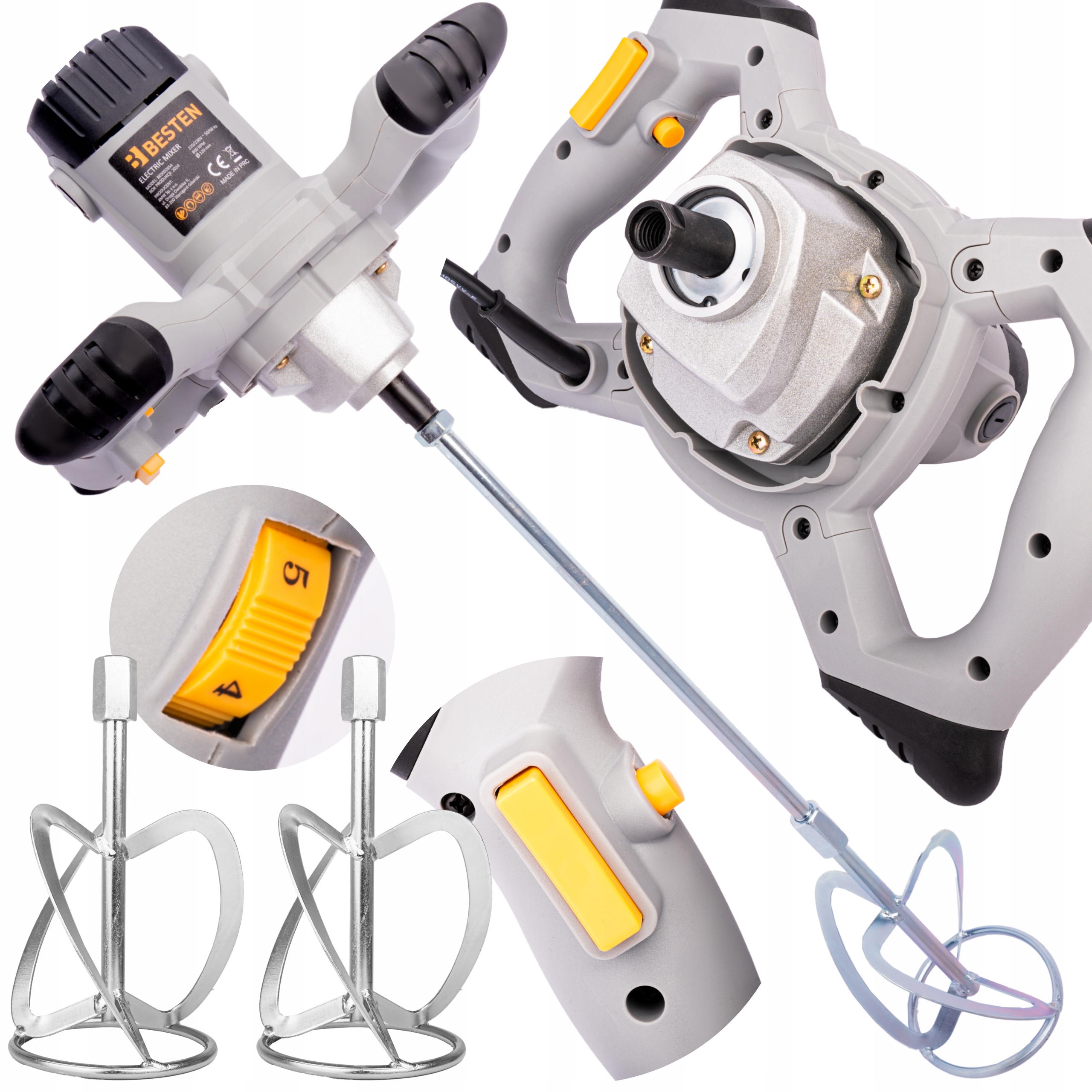 Míchadlo na lepidlo Betonu Elektrické malty M14 2x Míchadla Besten