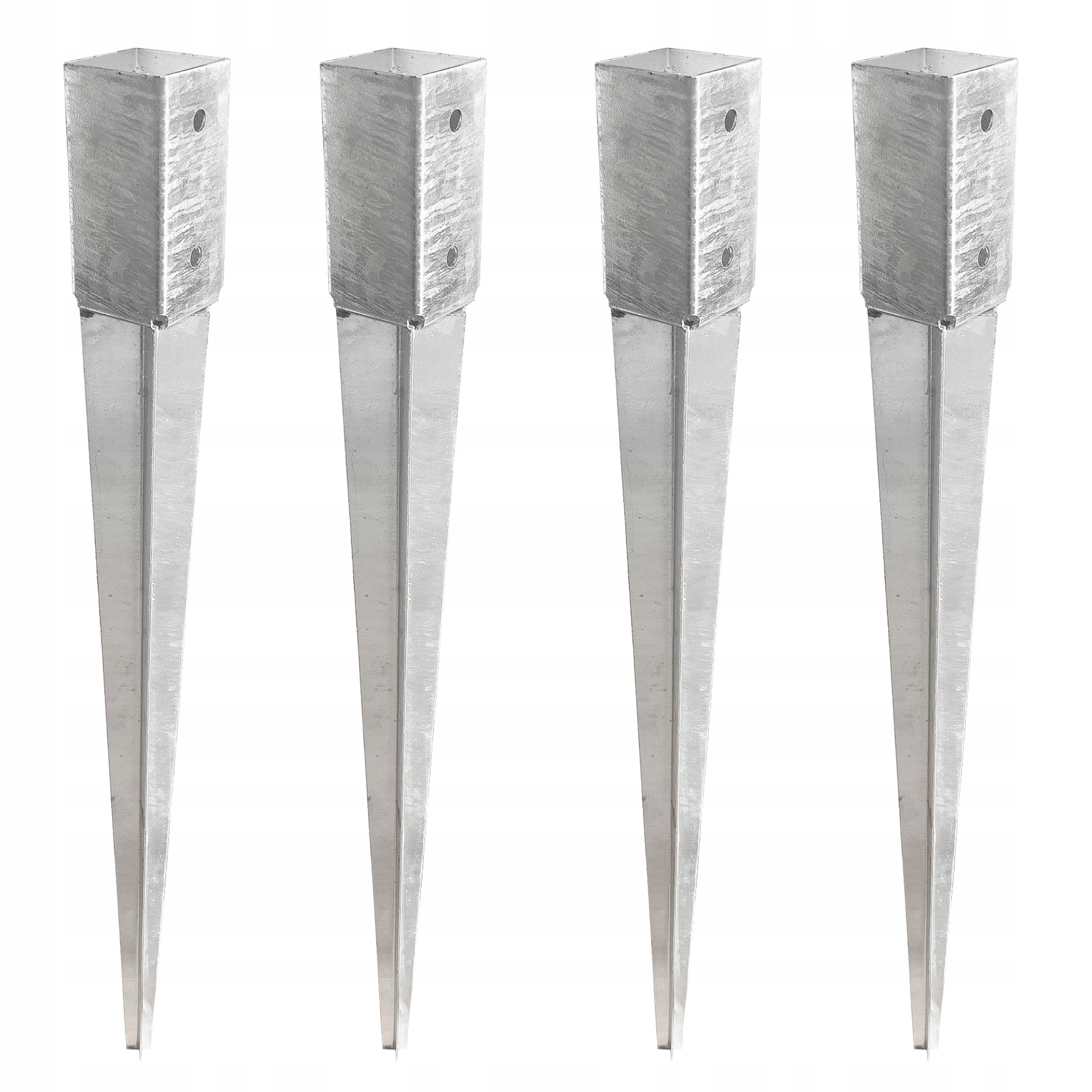 4 Ks Základ patky sloupku k zatlučení 70mm, kotvící kolík k zatlučení,