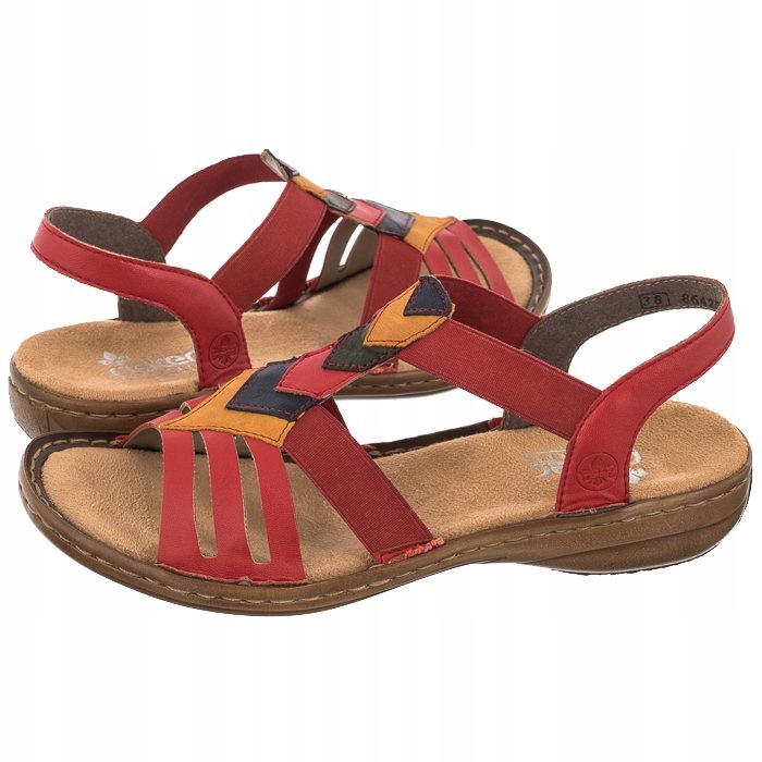 Dámské pohodlné letní sandály Rieker Červené 60804-33