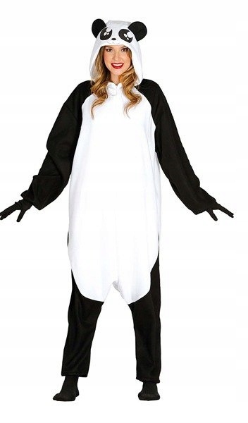 Kostým Medvídek Panda Unisex Medvídek Pandy Černobílý L