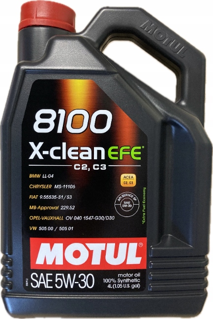 Motul 8100 X-Clean Efe 5W30 4L C2/C3 505.01