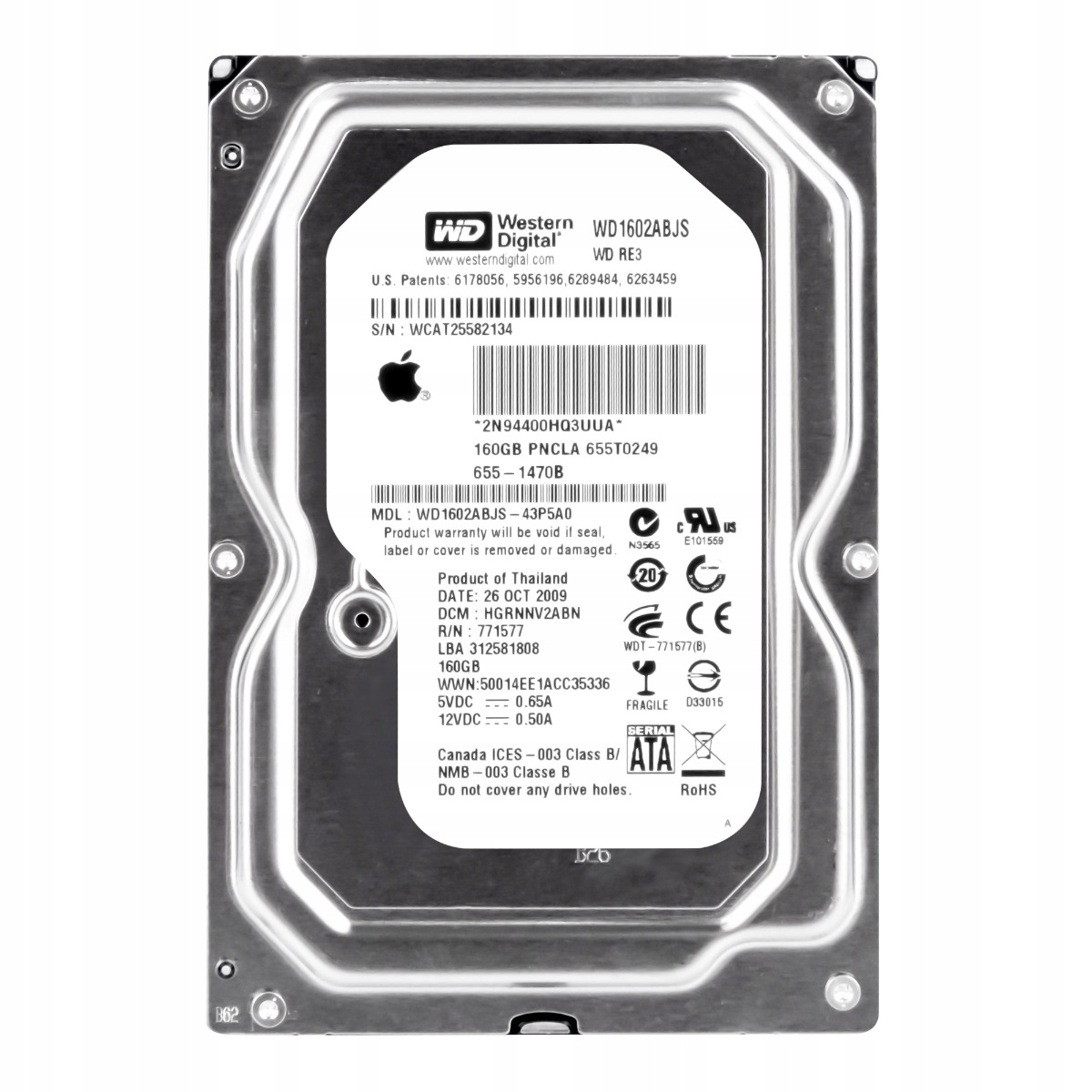 Wd RE3 160GB 7.2K 8MB Sata II 3.5'' WD1602ABJS