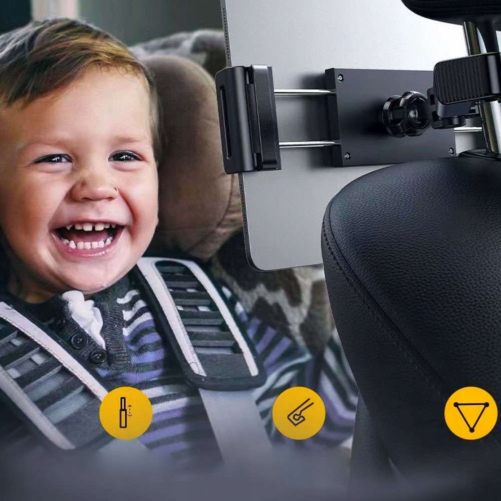 UCHWYT SAMOCHODOWY DO TABLETU TELEFONU NA ZAGŁÓWEK FOTELA REGULOWANY DUŻY EAN (GTIN) 5907765696651