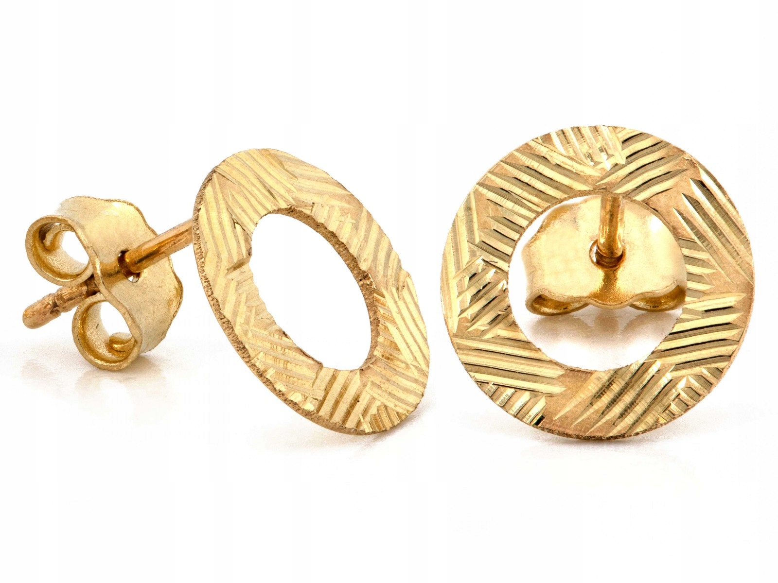 Zlaté náušnice pr. 585 kulaté diamantové tyčinky 0.93 g pro ženy dárek