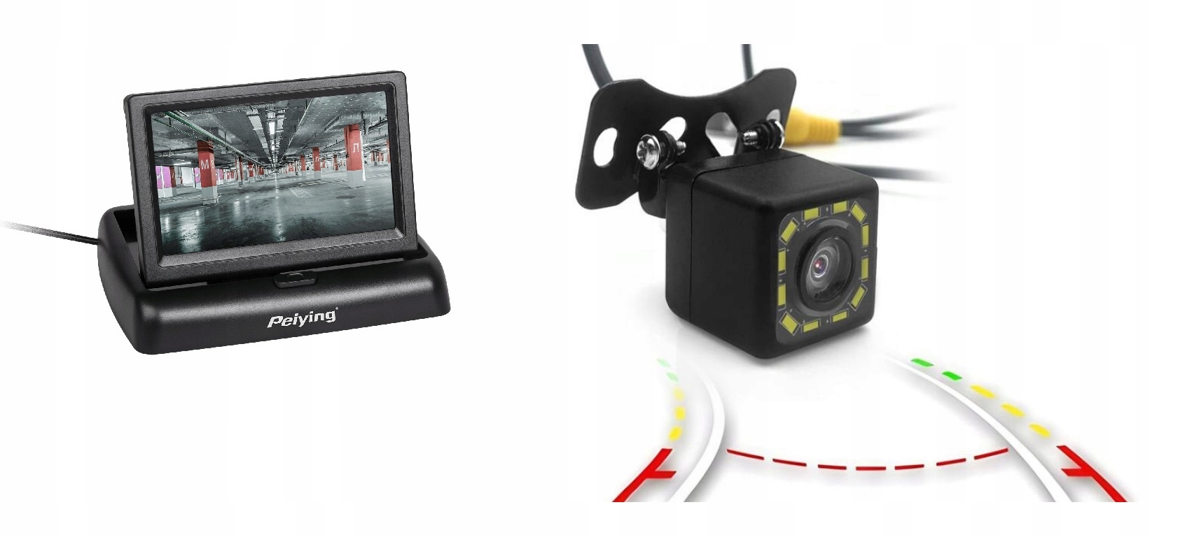 Peiying PY0107 LCD monitor do auta 4,3" pro kokpit couvací kamera