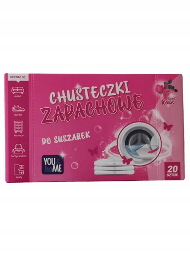9X You&Home Vonné ubrousky do sušičky Růžové 20 Ks