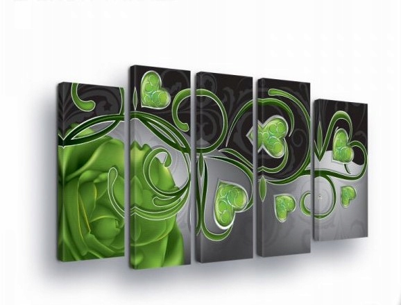 Obraz 150x100 modulární triptych bez rámu růže abstrakce vzory srdce Pop