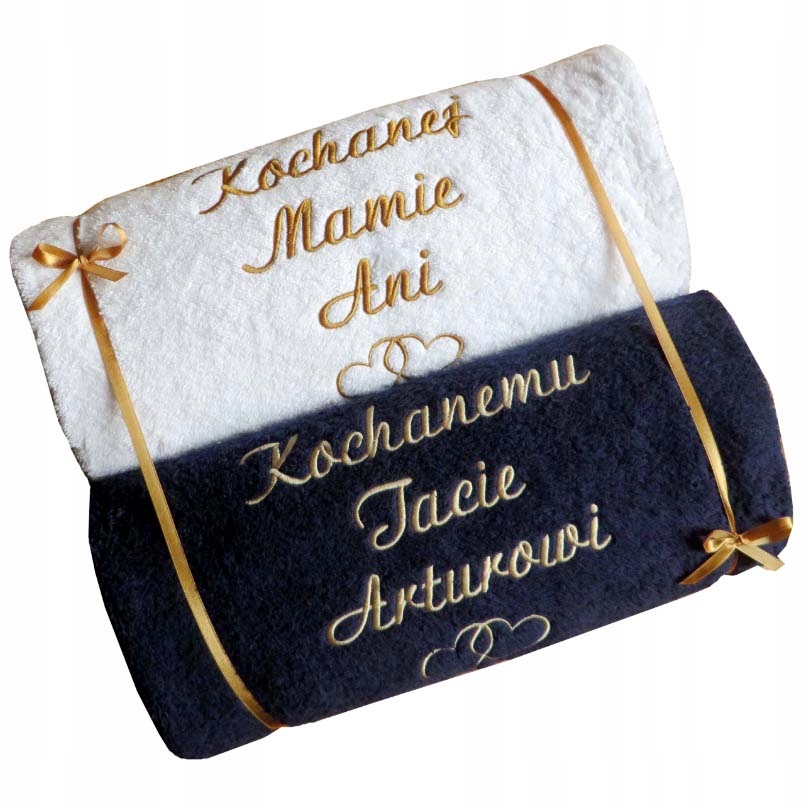 Dárek k Poděkování Rodičům svatba svatební hostina 2x Ručník s nápisem výšivka