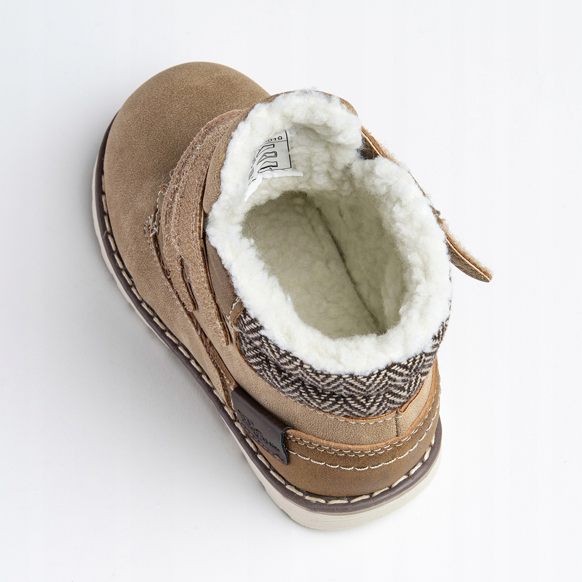 Trzewiki chłopięce OCIEPLANE trapery kożuszek BIEŻNIK RZEPY Wojtyłko 30 Kolor brązowy