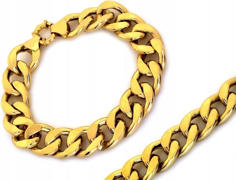 Tlustý pancíř pánský r22 zlatý náramek 585 pancíř 22.71g jako dárek