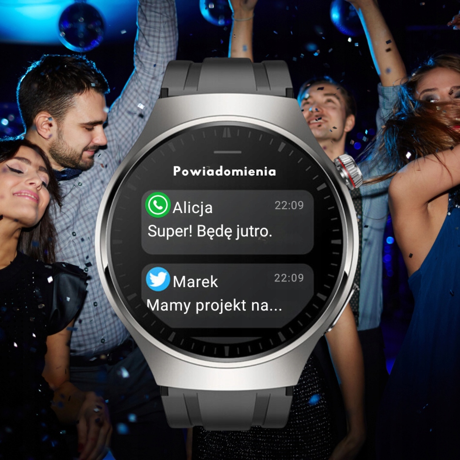 SMARTWATCH MĘSKI ZEGAREK WIELOFUNKCYJNY ROZMOWY SPORT PULS GLUKOZA PL Funkcje Bluetooth