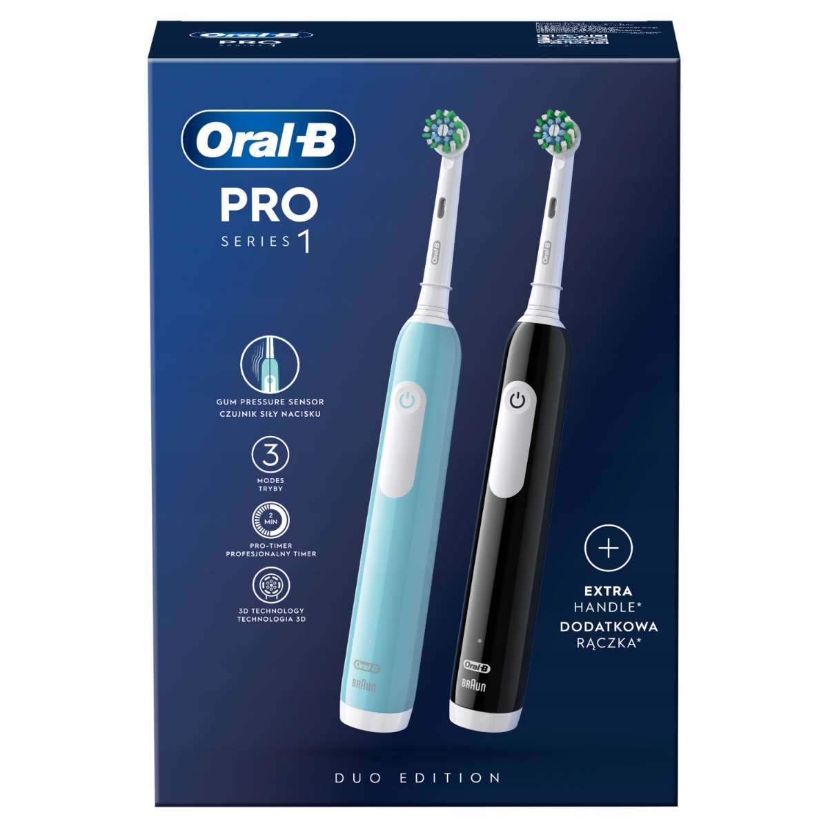 Oral-B Pro Series 1 Duo Edition Niebieska i czarna szczoteczka elektryczna