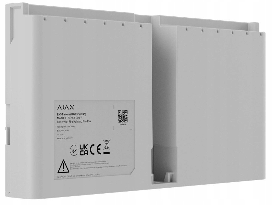 Akumulator bateria EN54 do Fire Hub ReX Ajax biały