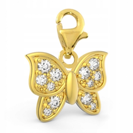

Złoty Charms Motylek Z Cyrkoniami Motyl Pr 333