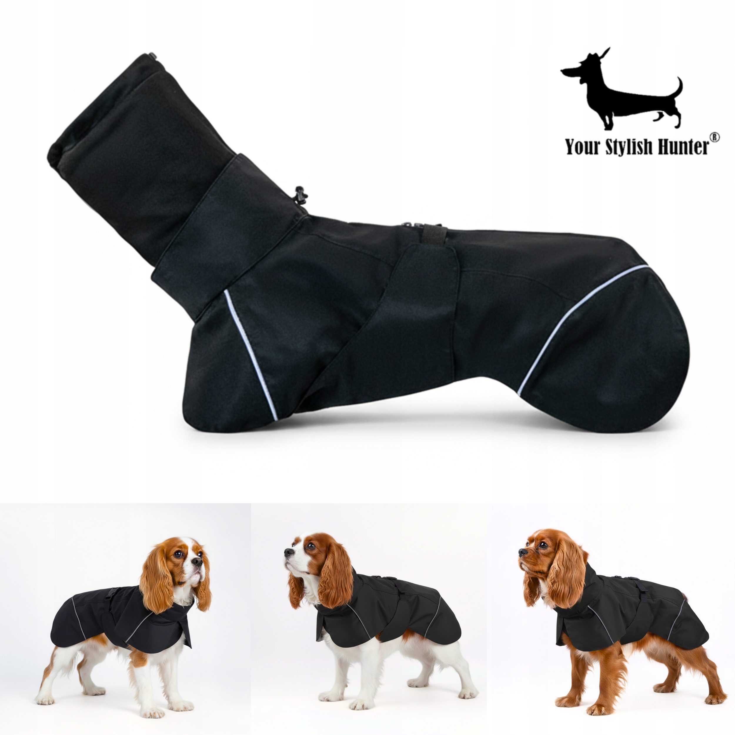 Levně Voděodolná bunda, pláštěnka, oblečení pro psa, reflexní prvky, velikost XL