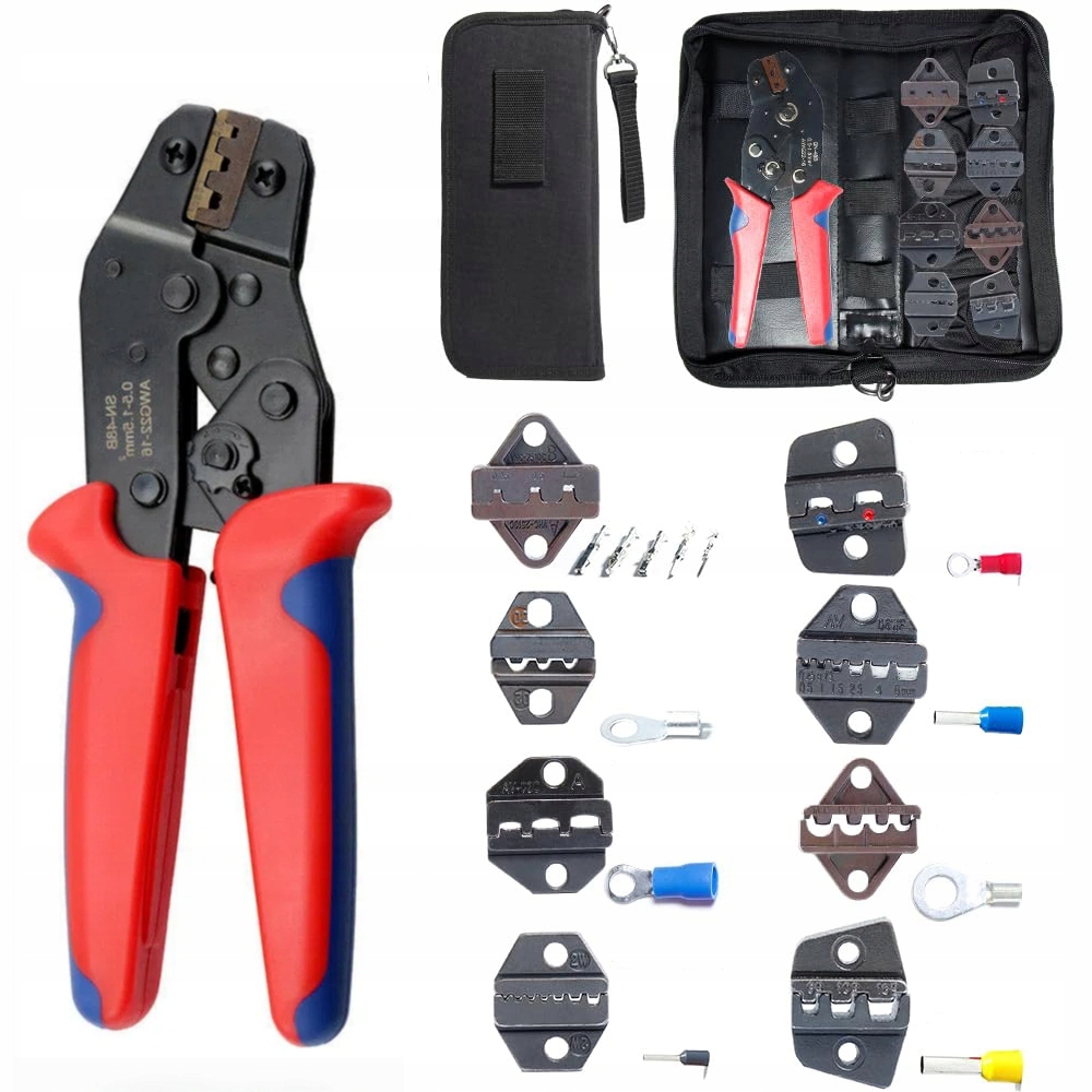 ZESTAW ZACISKARKA KONEKTORÓW MATRYC PRASKA KABLI ZACISKARKA KONEKTORÓW 8SZT