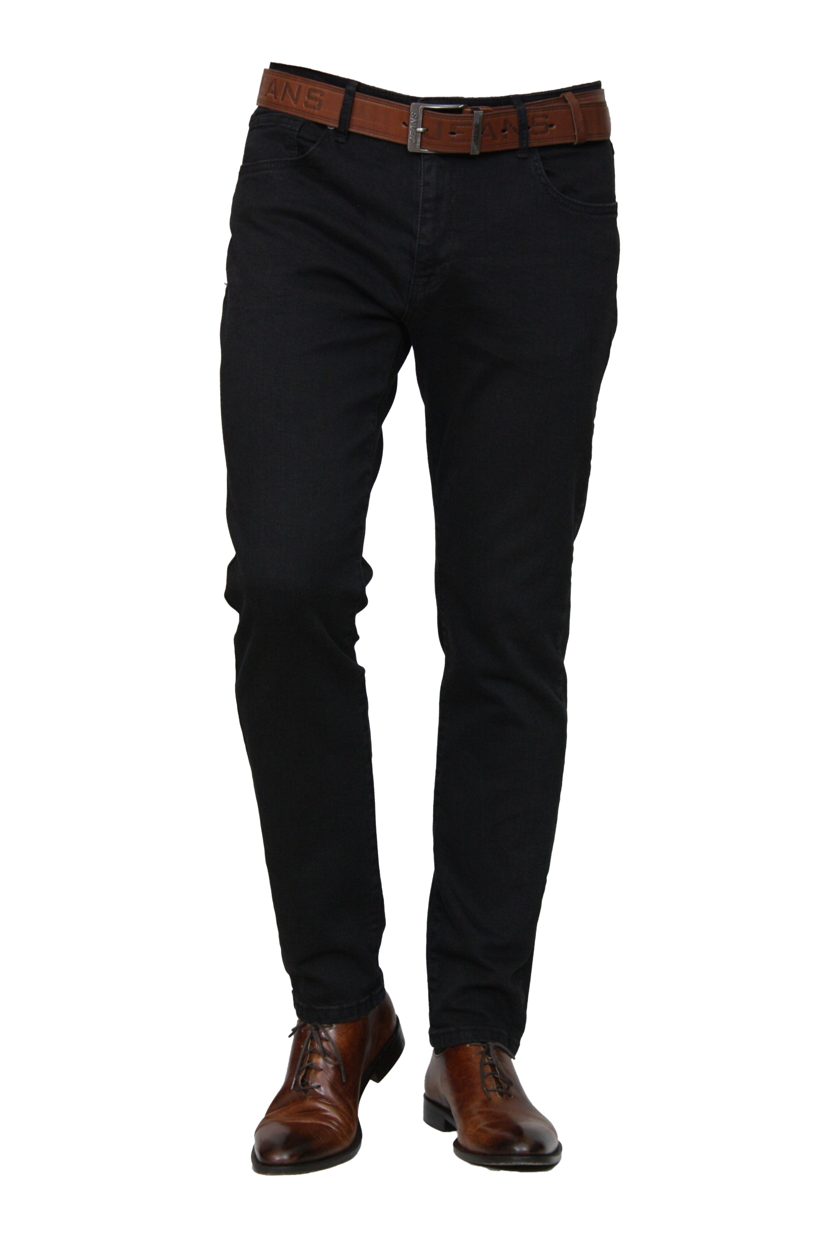 Pánské Kalhoty Crw Jeans klasické (černé) W34 L30, obvod pasu 90-92 cm