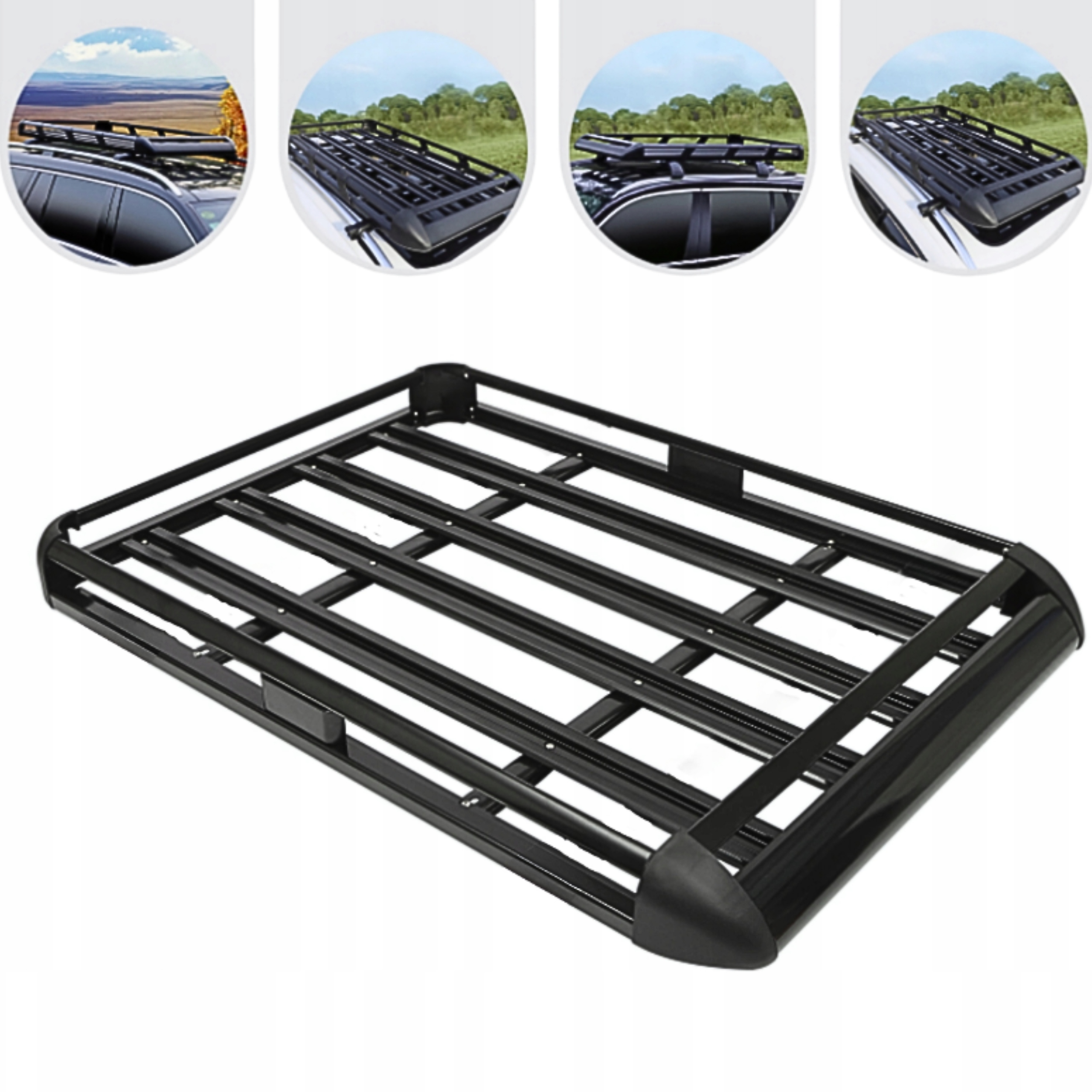 Univerzálny Nosič Strešného Koša 127x96 Offroad Aluminiový Priestranný Čierny