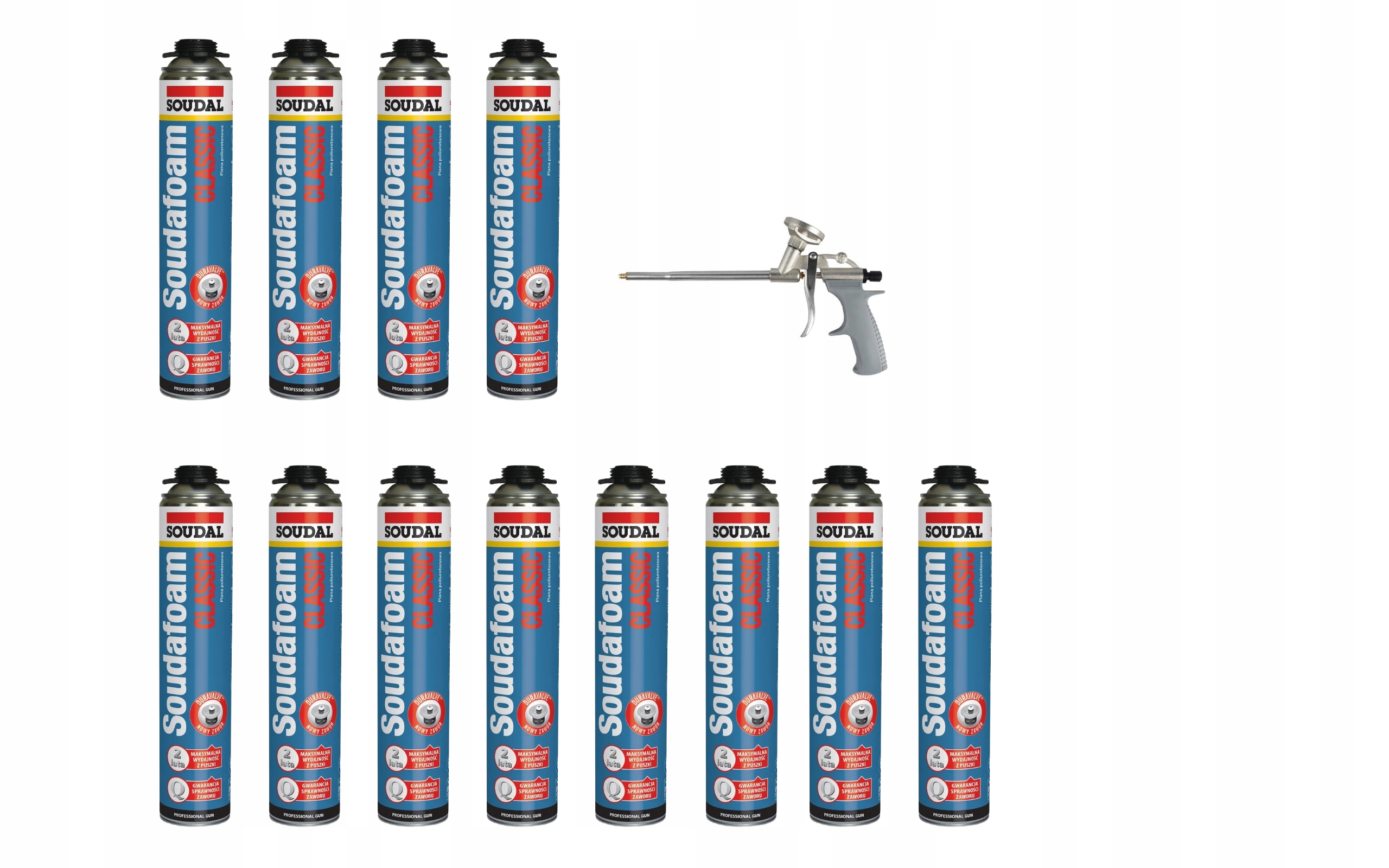 Soudal Pištoľová pena 114091 Soudafoam Classic 750 ml 12 ks pištoľ
