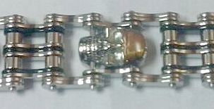 Řetěz Lebka moto náramek z oceli 19 Cm steel bracelet skull