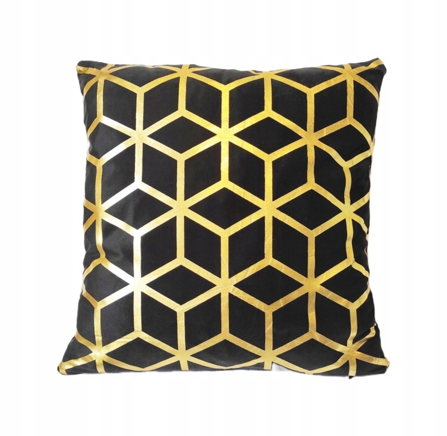 

Poduszka Velvet Welur 40x40 Czarna Złota Geometria