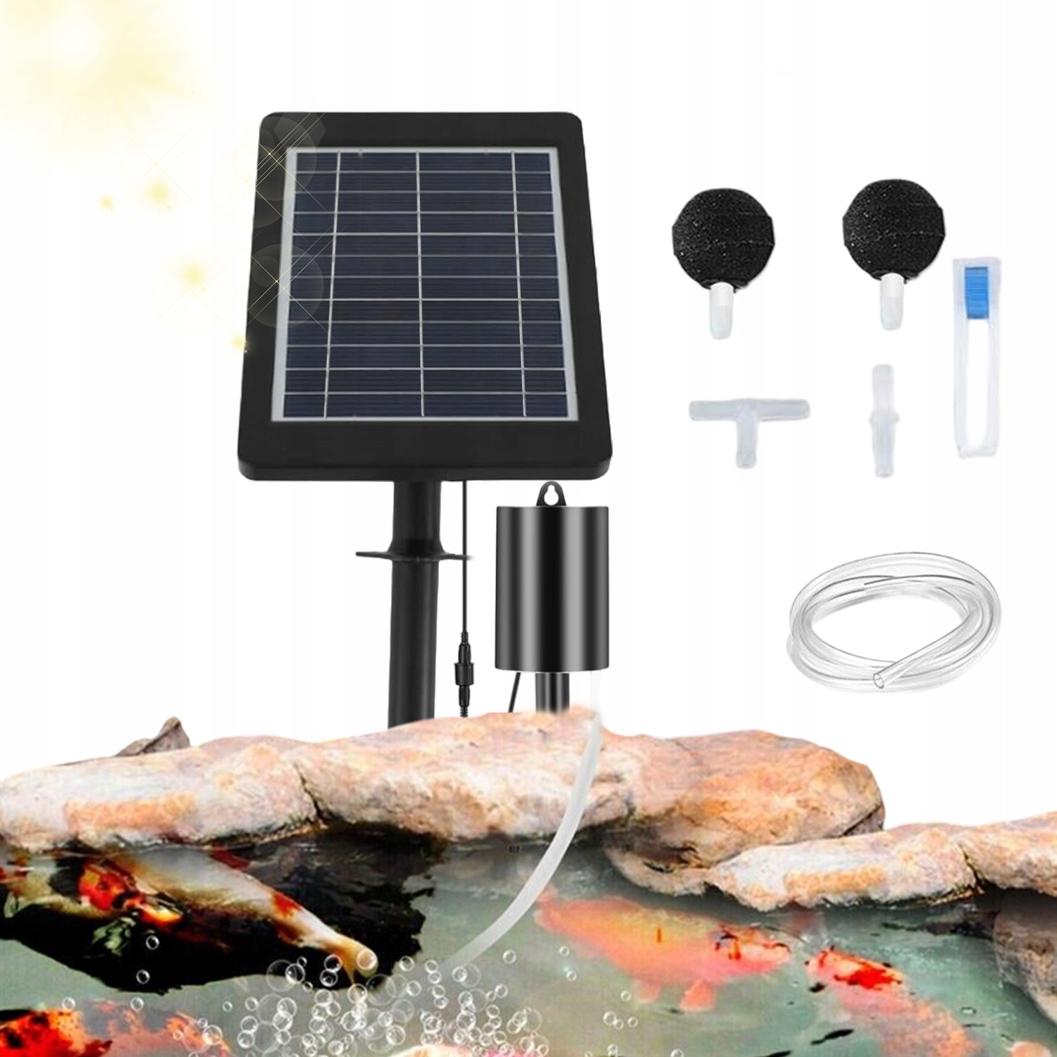 Přenosná Solární Kyslíková Pumpa 4W Pro Ekologické Akvárium