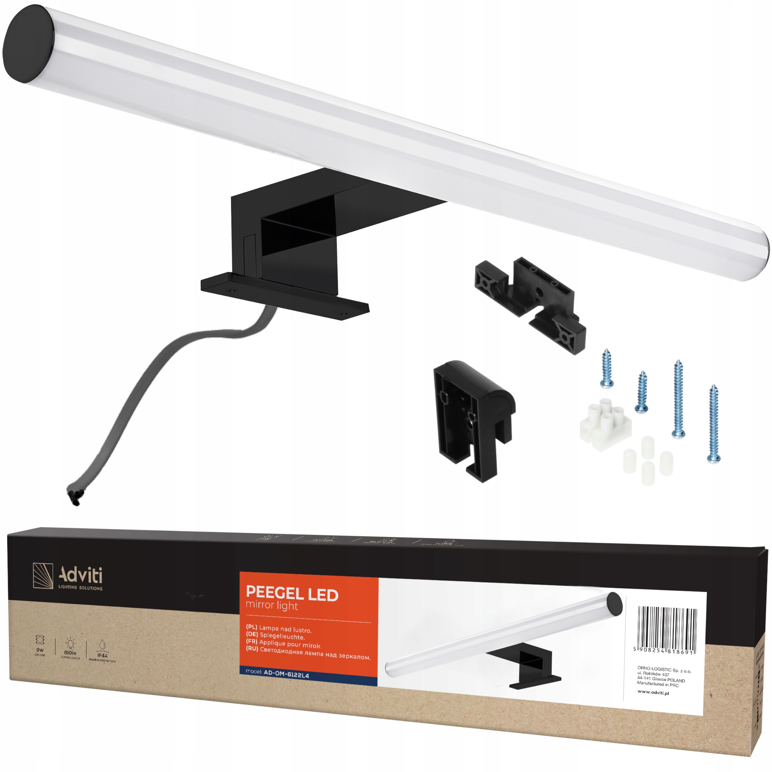 

Kinkiet Led Łazienkowy Lampa Nad Lustro 9W 60cm