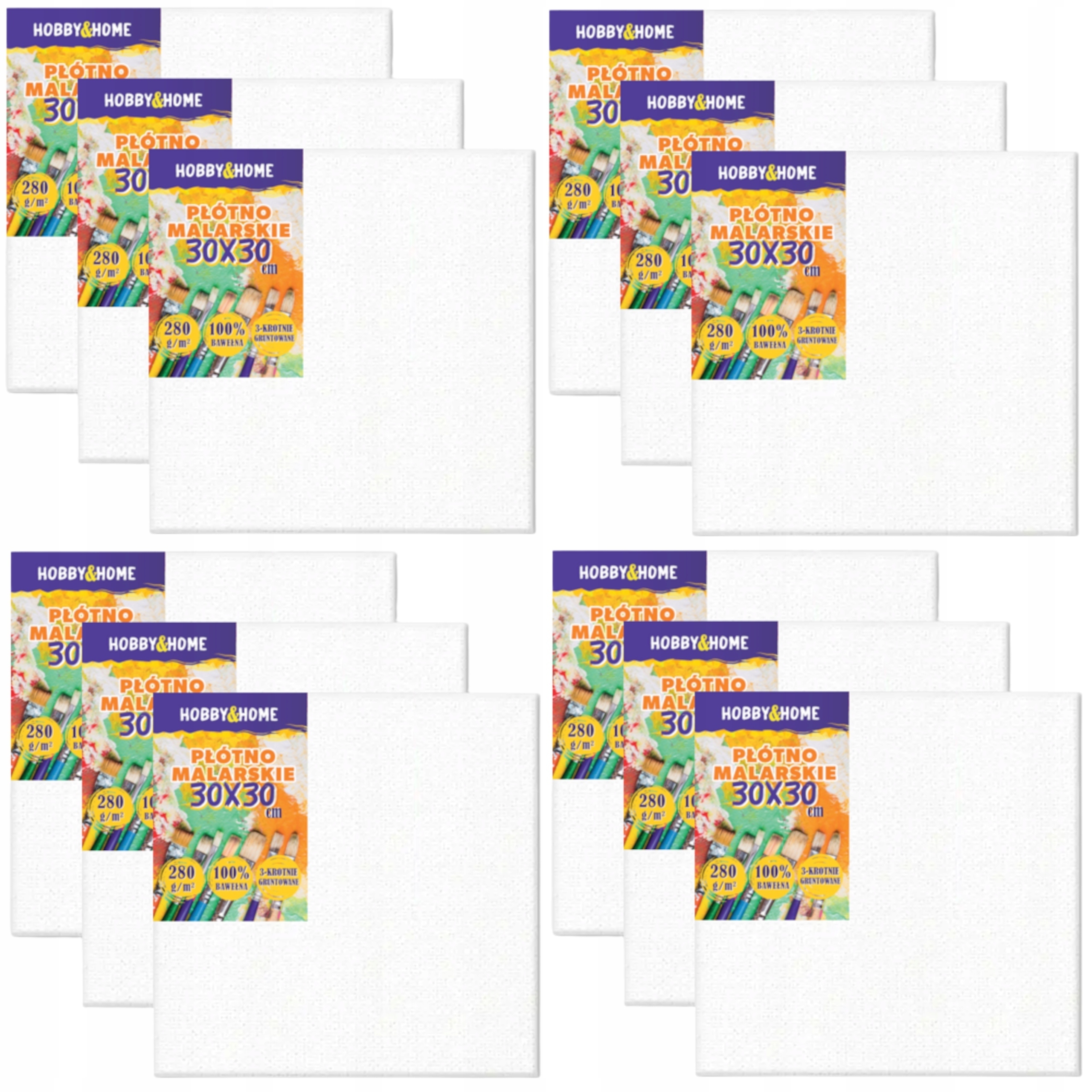 Malířské Plátno Na Malování Profesionální Malířské Plátno Sada 12 Ks 30x30cm