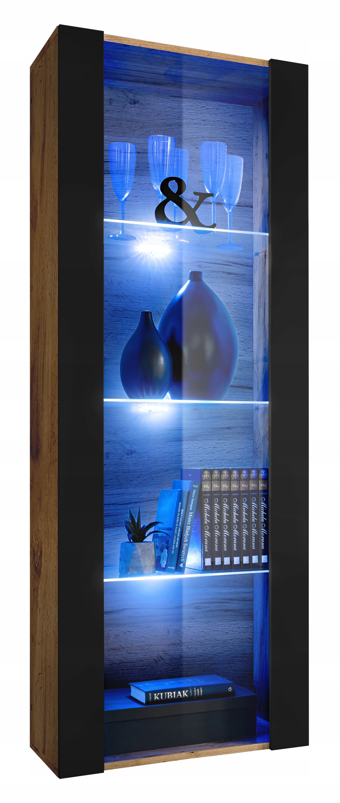 Witryna Stojąca Szafka LED Półki Wotan