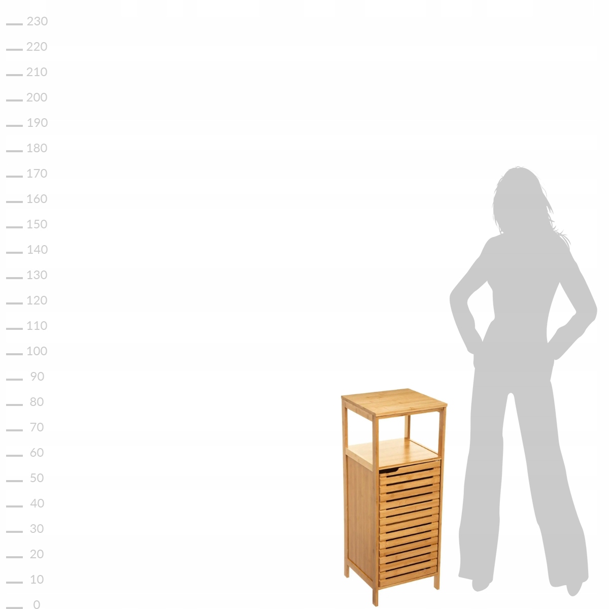 REGAŁ BAMBUSOWY ŁAZIENKOWY SZAFKA SŁUPEK 30x30x78 Marka 5five Simple Smart