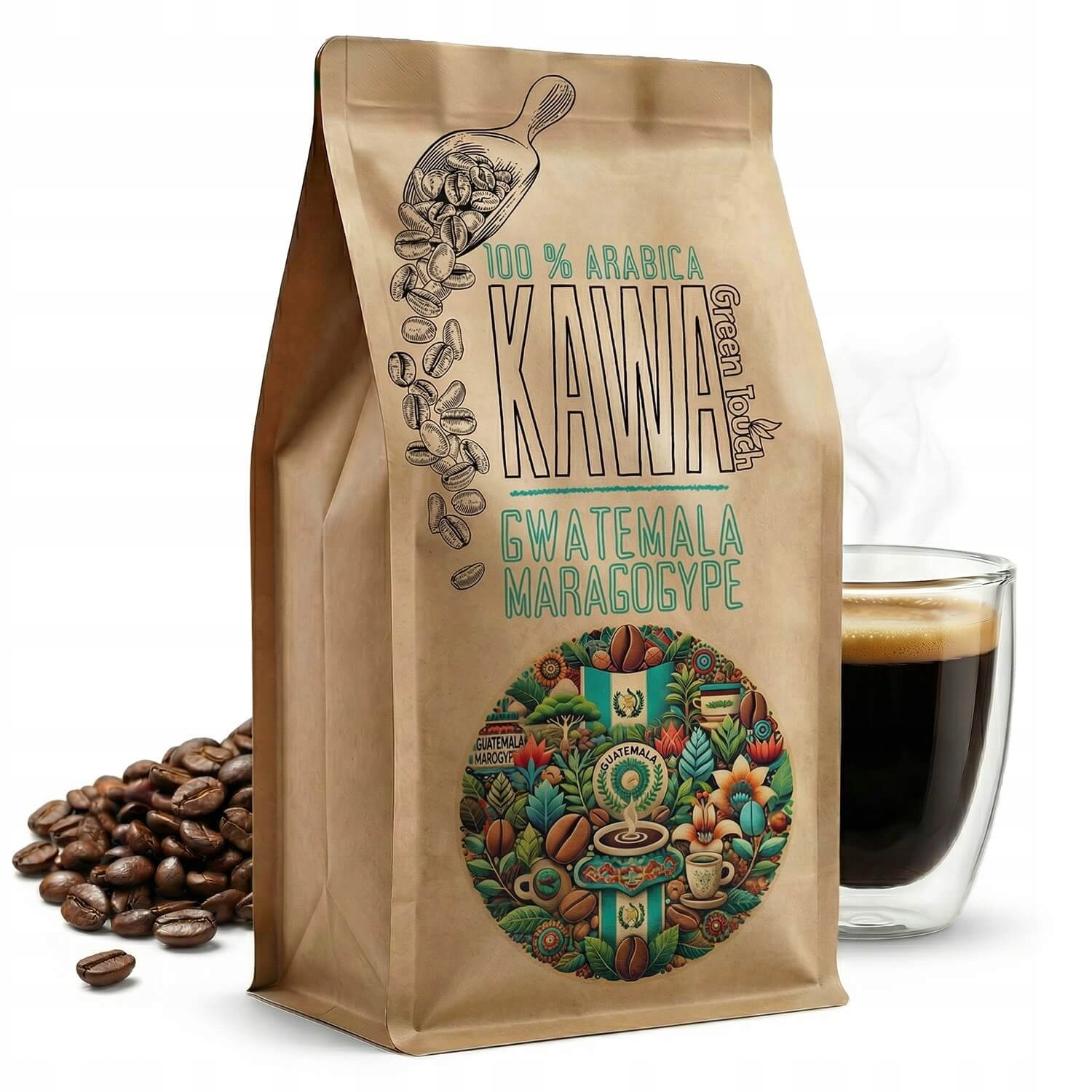 Kawa ziarnista Gwatemala Maragogype Guatemala arabica 1 kg Green Touch
