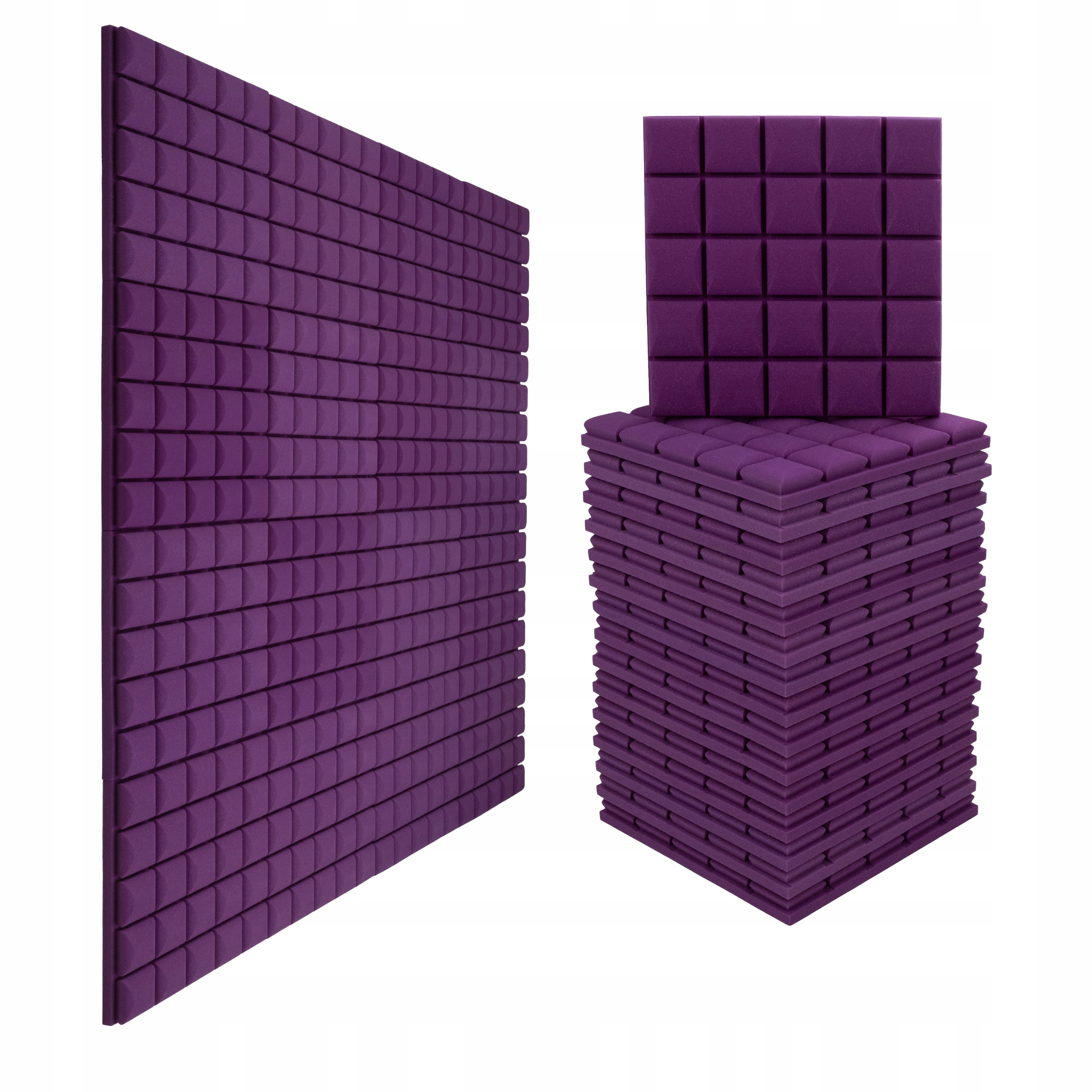 Kostka konvexní Fialová 50x50x5 cm 4 m2 moderní design měkká Kaseton