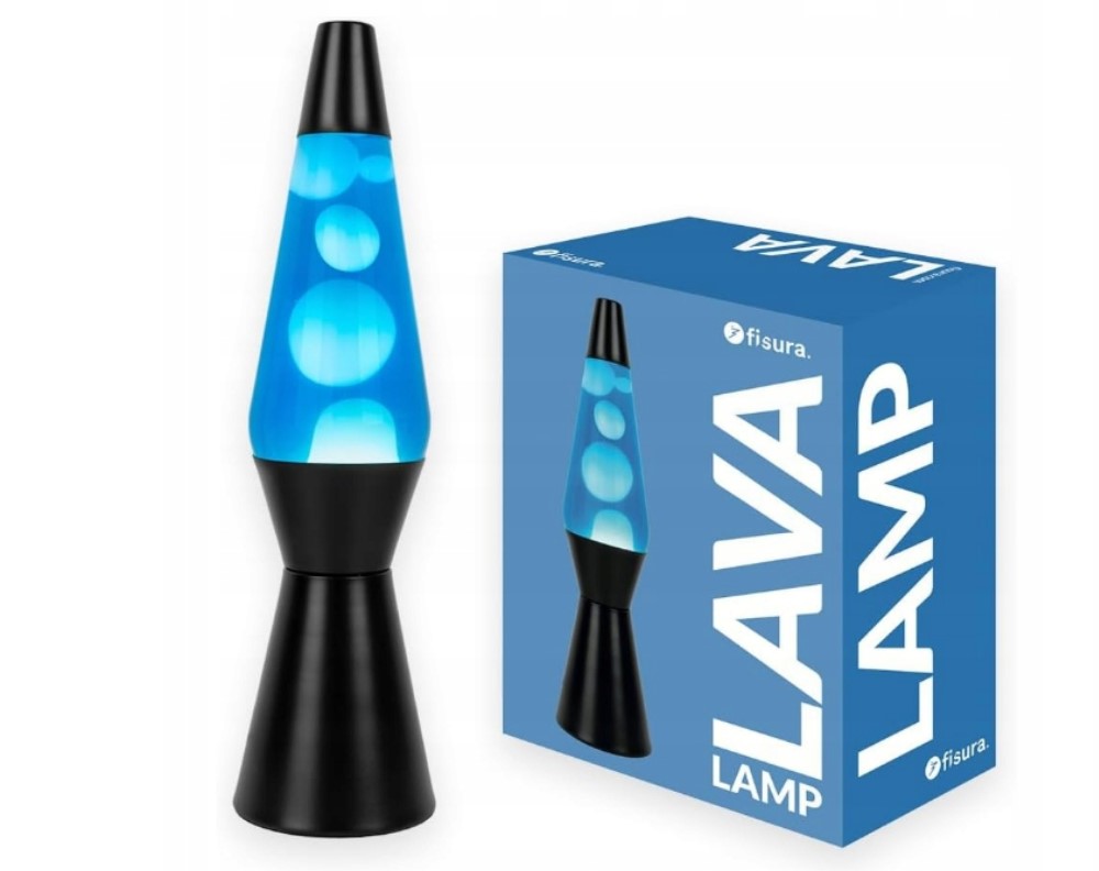 Lávová lampa magma Lava Lawa lampička 0393 Černá Modrá 41 cm magmatická Fisu