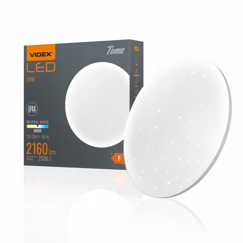 Lampa stropní svítidlo stropní Led svítidlo Videx 2160lm 24W 32,5cm Hvězdná obloha