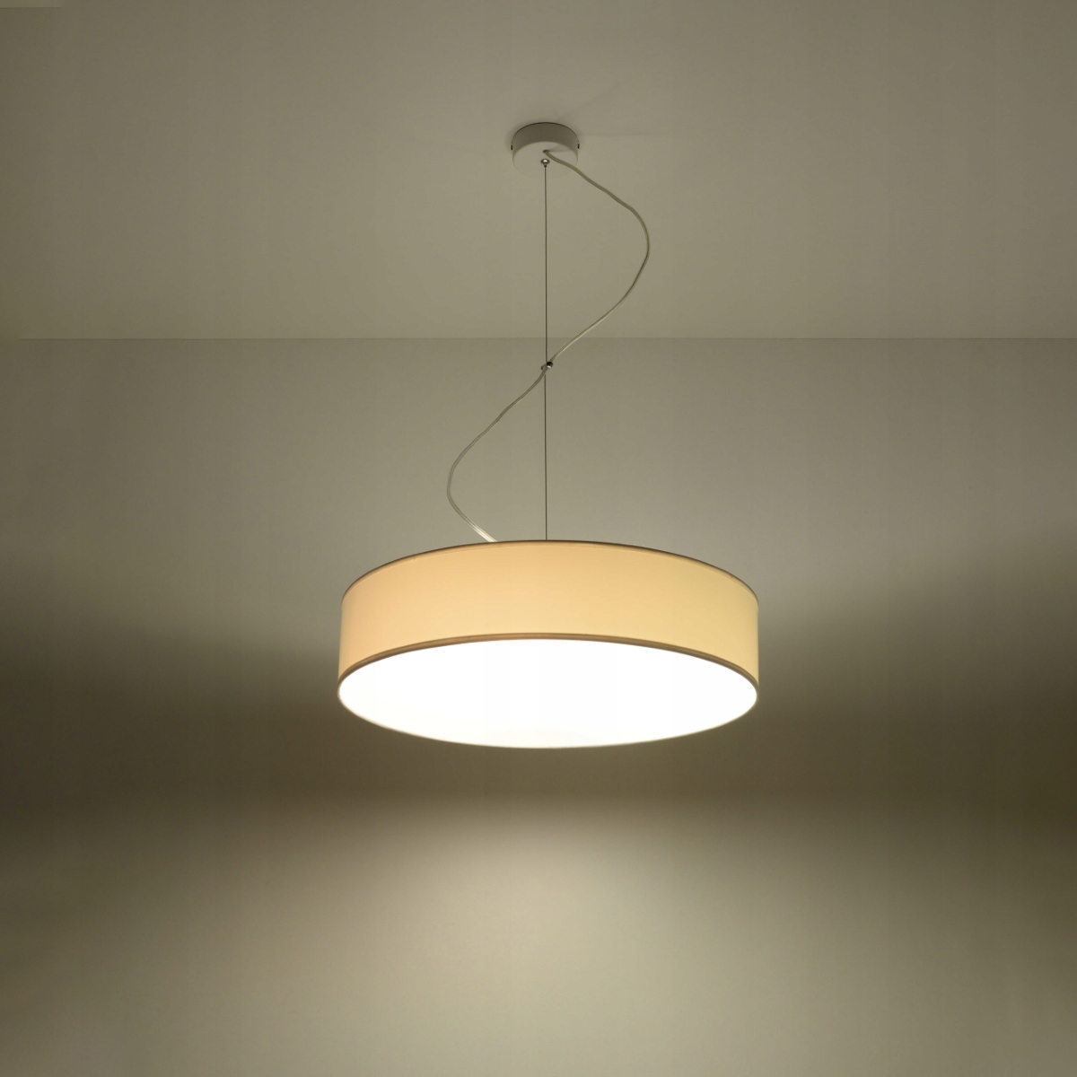 Okrúhla závesná lampa Arena 45 biela, stropné osvetlenie; do kancelárie, na chodbu
