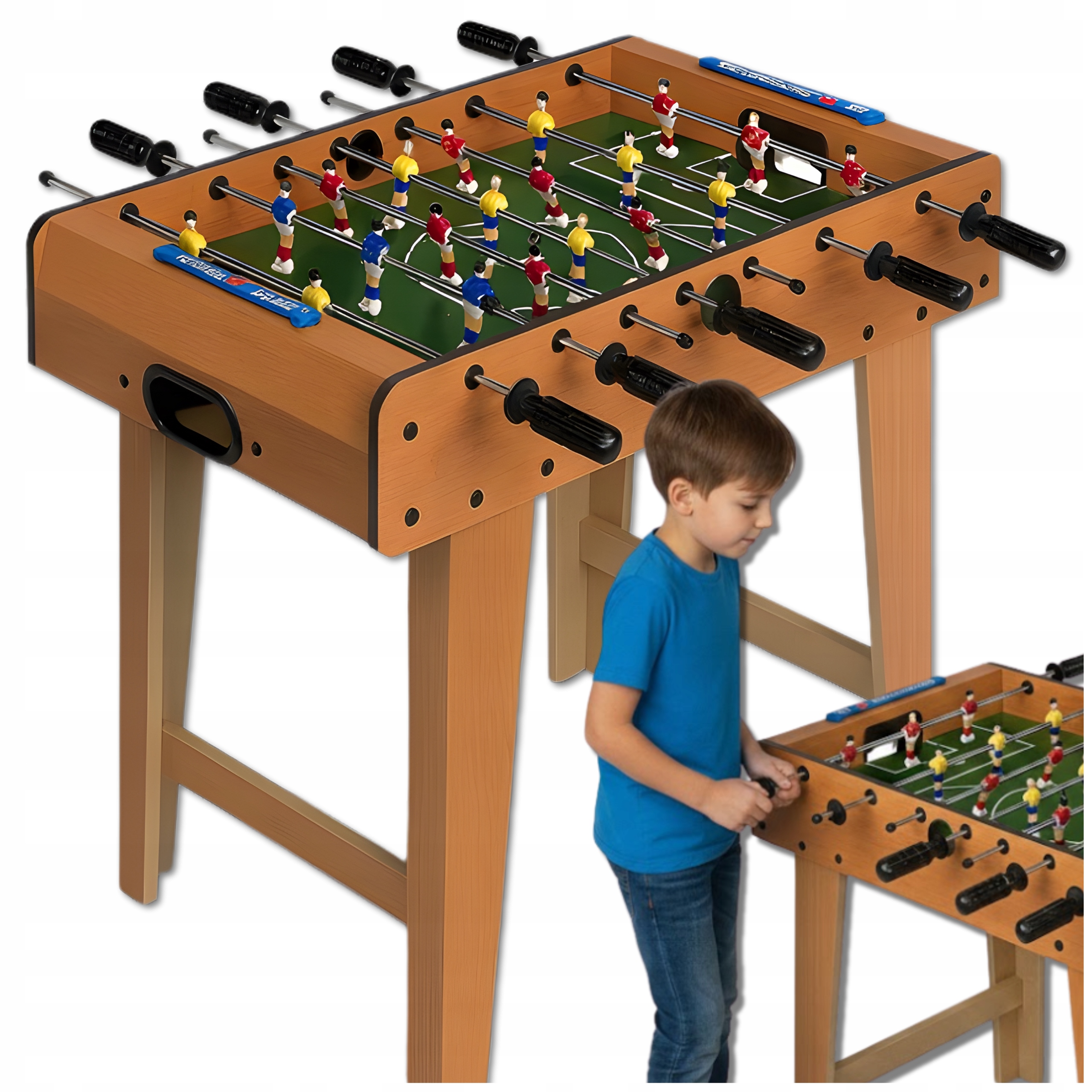 Profesjonalne Piłkarzyki 69 cm Na Długich Nogach Drewno – 18 Zawodników