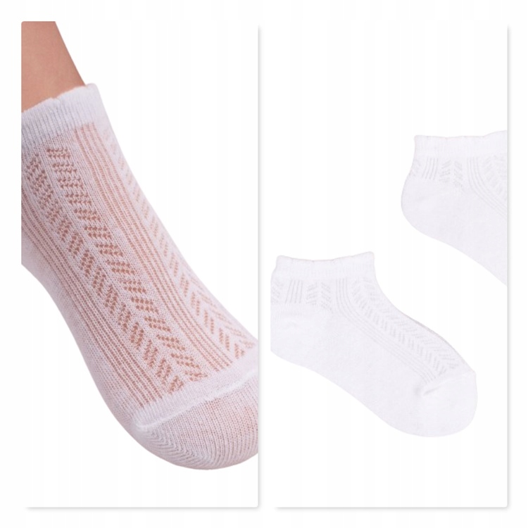 Skarpety AŻUROWE BIAŁE Rozmiar 27-30