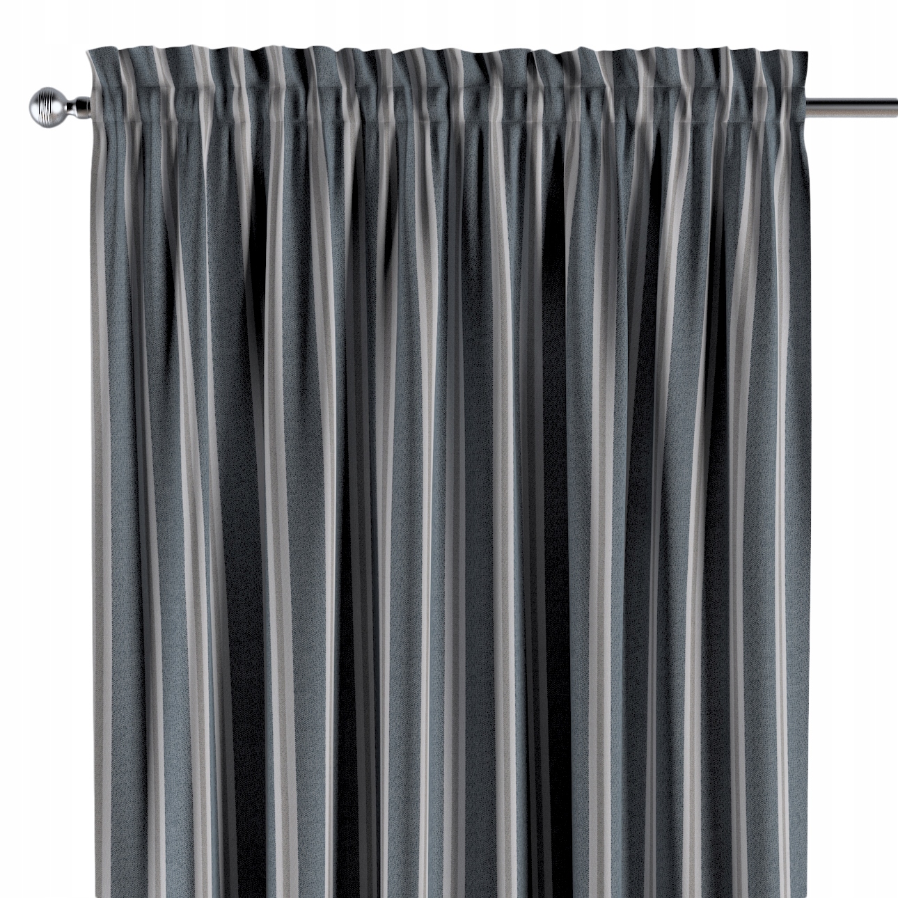 Záves na kanáli s ofinou 1 ks 130x245 cm modrý