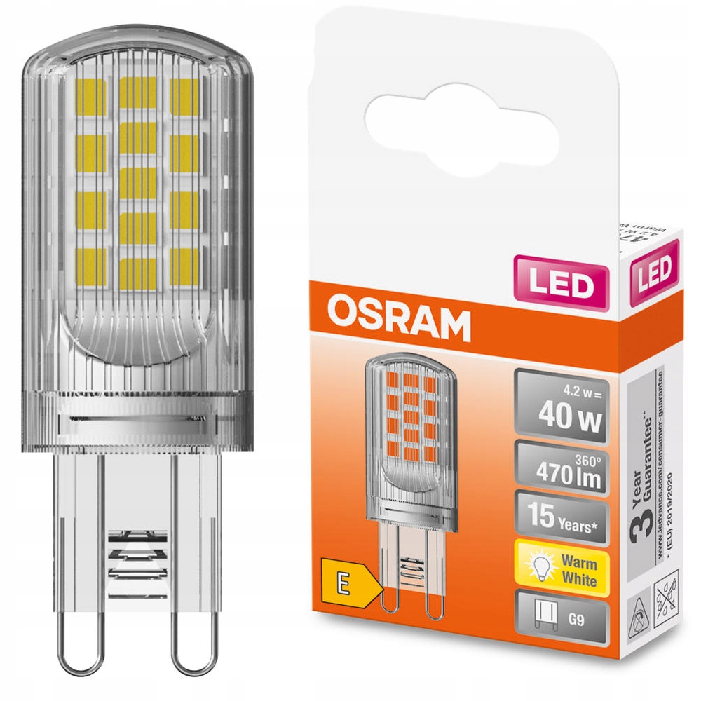 ŻARÓWKA LED KAPSUŁKA G9 4,2W=40W 470LM 2700K OSRAM