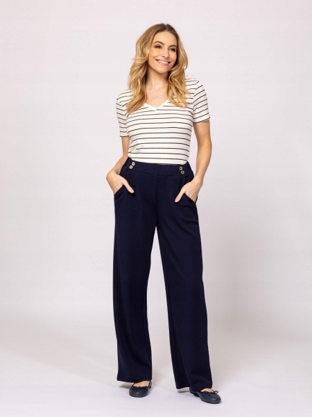 Heavy Tools Dámské Kalhoty S Širokými Nohavicemi FRIDAS25 Navy S