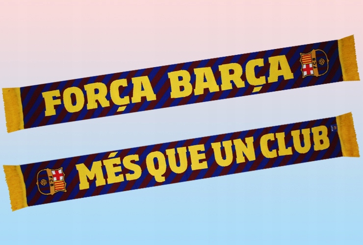 FC BARCELONA DWUSTRONNY OFICJALNY SZALIK 140 X 18 FORCA BARCA BLUE-RED Marka bez marki